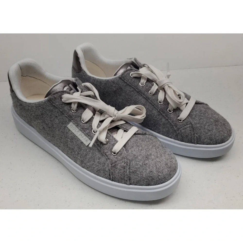 Cole Haan GC Daily Sneakers Grey‎ Wool/Dark Silver W29265 Women's Sz 6.5B New!